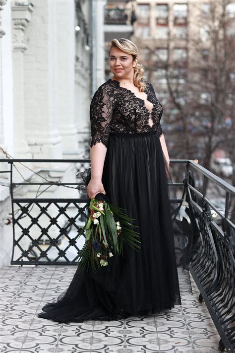 Black Wedding Dress Plus Size Custom Unique Longs Boho Gown Etsy