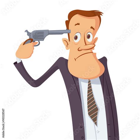 Businessman With Gun Wants To Commit Suicide Businessman Pointing A