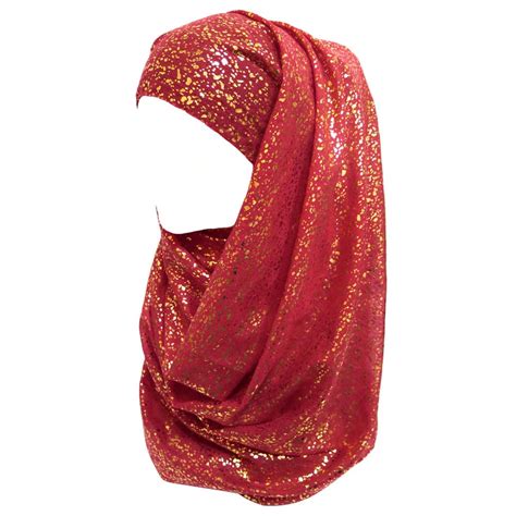 Gold Glitter Muslim Hijab Head Scarf