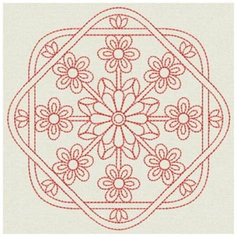 Redwork Daisy Quilt Embroidery Designs Machine Embroidery Designs At