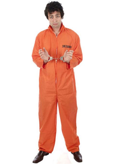 Prisoner Overalls Costumeand Orangeand Convict Fancy Dress Escapade