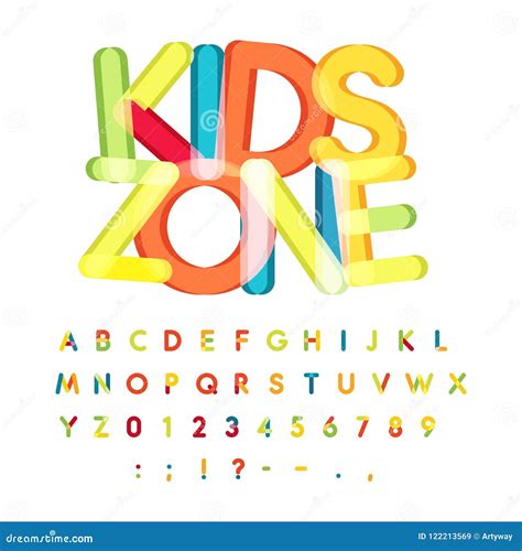 Alfabeto Da Zona Das Crianças Estilo Dos Doces Fonte De Vetor