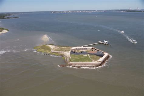 Aerial View Of Fort Sumter Off Charleston South Carolina Library Of