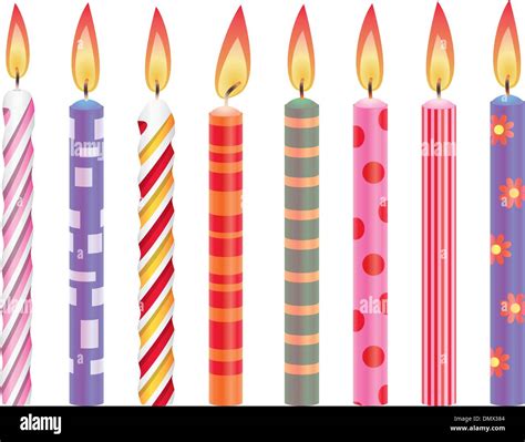 Vector Set Of Colorful Birthday Candles Stock Vector Image And Art Alamy