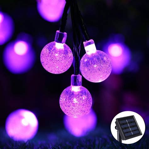 Qedertek Led Christmas Lights Outdoor Waterproof Globe Ball Solar String Light 19 7ft 30 Led