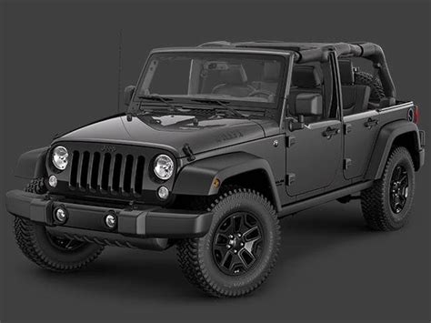 A Black And White Photo Of A Jeep With The Hood Up On A Dark Background