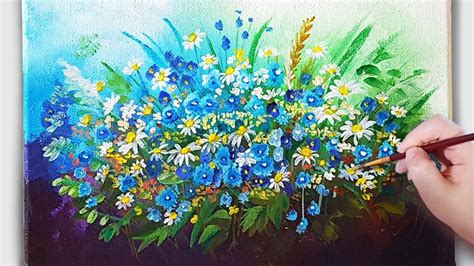 Simple Flowers Blue Flowers Wild Flowers Painting Crafts Flower