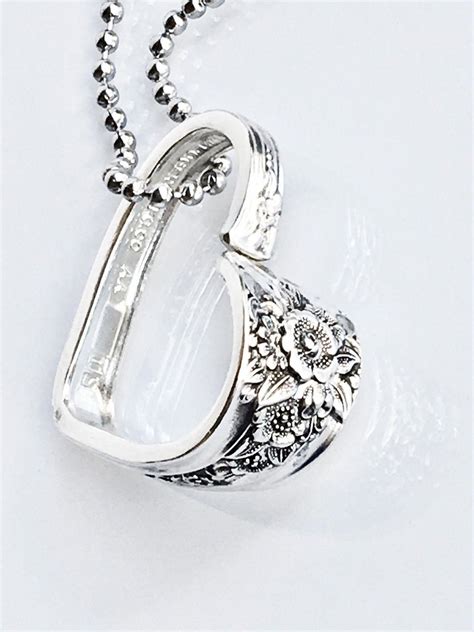 Fancy Silverware Heart Necklace Jubilee 1953 Spoon Jewelry Etsy