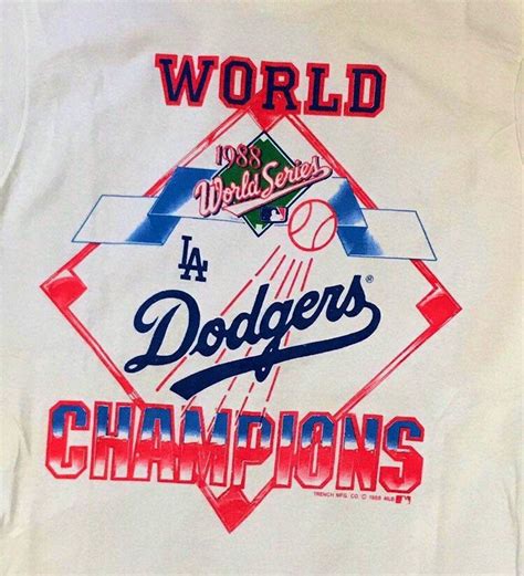 Vintage Los Angeles Dodgers 1988 World Series Champions Mlb Etsy