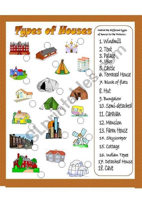 Types Of Houses For Kids Worksheets Worksheets For Kindergarten