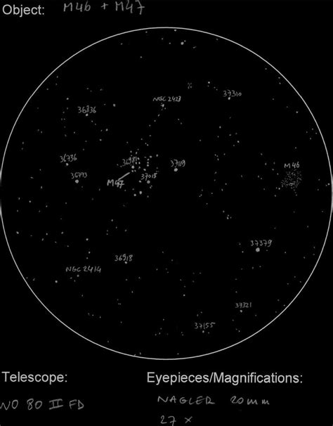 M46 And M47 Astronomy Magazine Interactive Star Charts Planets
