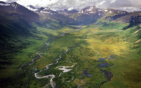 Landscape Nature Valley River Aerial View Mountain