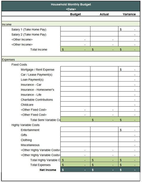 Household Budget Template 8 Free Word Excel Pdf Documents Download