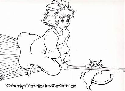 Kiki Delivery Service Coloring Line Colouring Pages