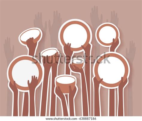 Poverty Stricken Starving Famine Hands Empty Stock Vector Royalty Free