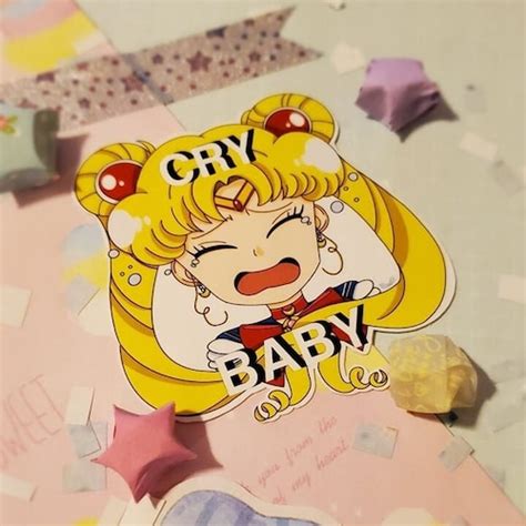 Sailor Moon Usagi Anime Girl Dizzy Confused Vinyl Sticker Etsy Hong Kong