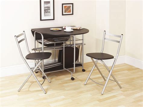 Folding Dining Set Black Dining Table And Four Chairs Stowaway Drop