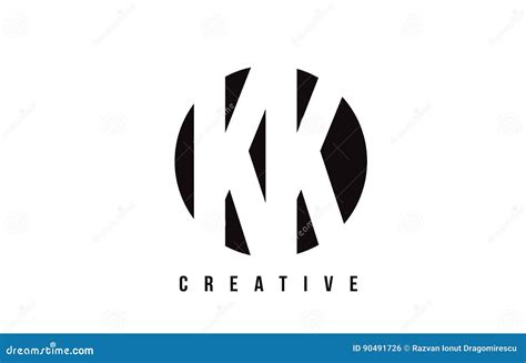 kk k k white letter logo design with circle background stock vector illustration of trend