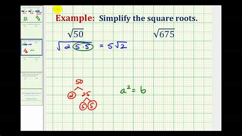 The python ** operator is used for calculating the power of a number. Ex: Simplifying Square Roots (not perfect squares) - YouTube