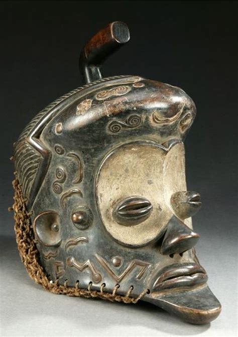 Africa Helmet Mask From The Luba People Of Dr Congo Wood Pigment