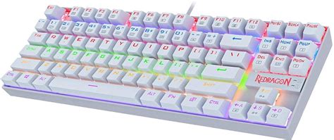 Teclado Mecánico Redragon Kumara White K552 Rainbow Sw Red Ultra