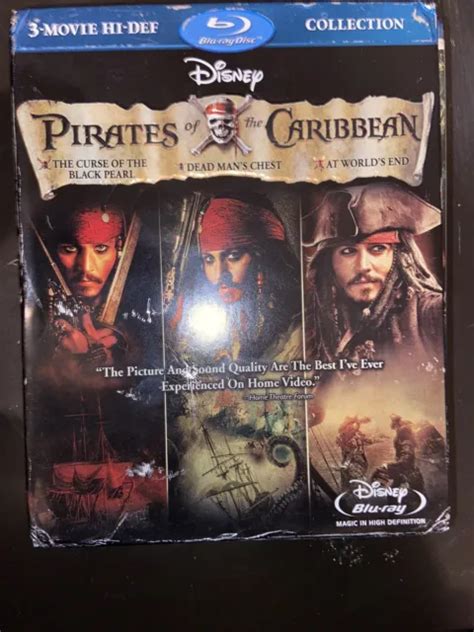 Disney Pirates Of The Caribbean Trilogy Blu Ray Set Curse Dead Man Worlds End Picclick