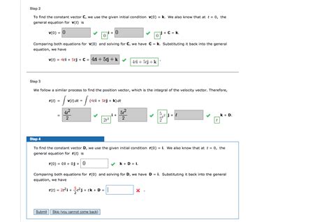 Get Answer To Find The Constant Vector Cwe Use The Given Initial