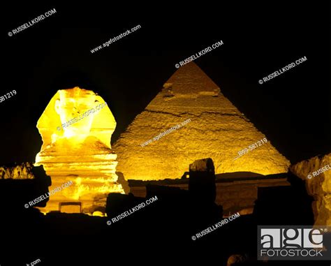 Great Pyramid Sphinx Ruins Giza Cairo Egypt Stock Photo Picture