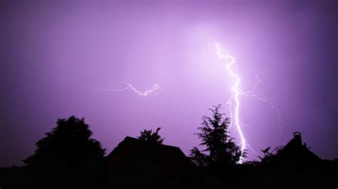 1920x1080 Px Landscape Lightning Purple Silhouette Storm