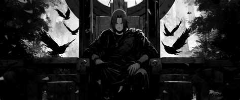 2560x1080 Resolution Itachi Uchiha Manga Sitting On A Throne 2560x1080
