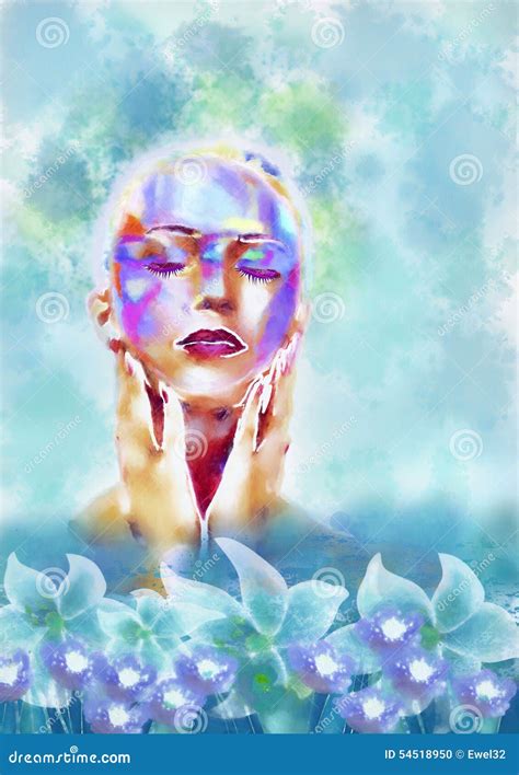 Woman In Spa Watercolor Illustration Stock Illustration Illustration Of Pastel Abstract