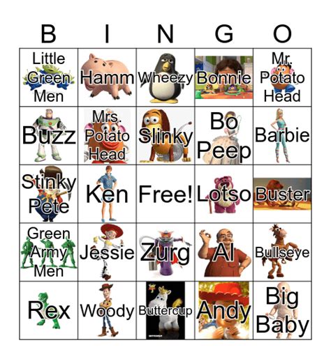 Toy Story Bingo Bingo Card