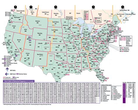 Map Of Telephone Area Codes Us And Canada Misc