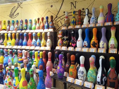 Bowling Party A Wall Full Of Painted Bowling Pins Inspiration And