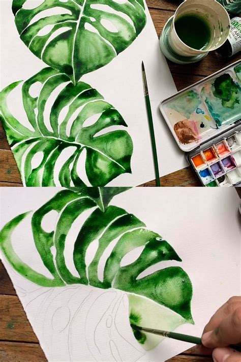 12 Easy Watercolor Leaves Painting Tutorials A Piece Of Rainbow