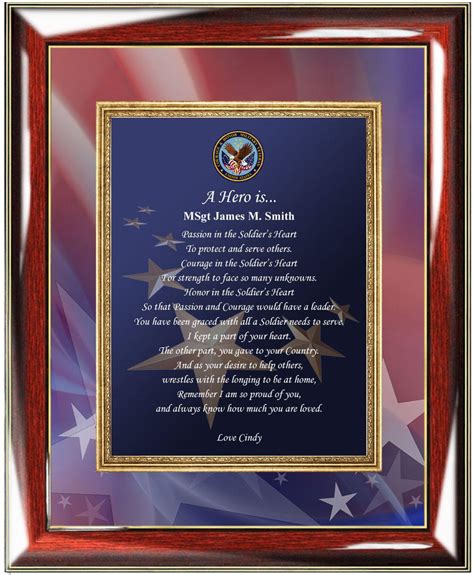 Military Veteran Retirement T Service Award Wall Frame Soldier Mili