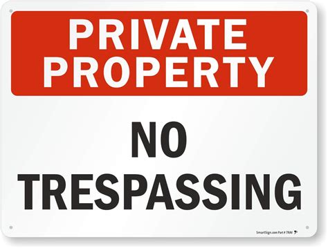 Buy Smartsign 18 X 24 Inch Private Property No Trespassing Metal
