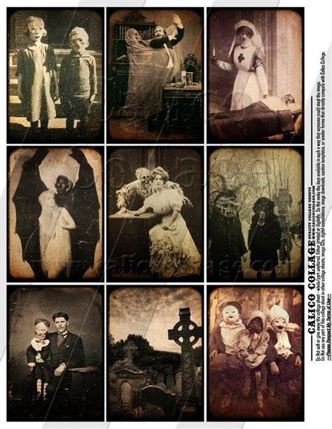 Vintage Macabre Collage Sheet Digital Images Curiosity Cabinet