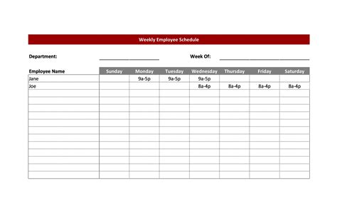 37 Free Employee Schedule Templates Excel Word Pdf
