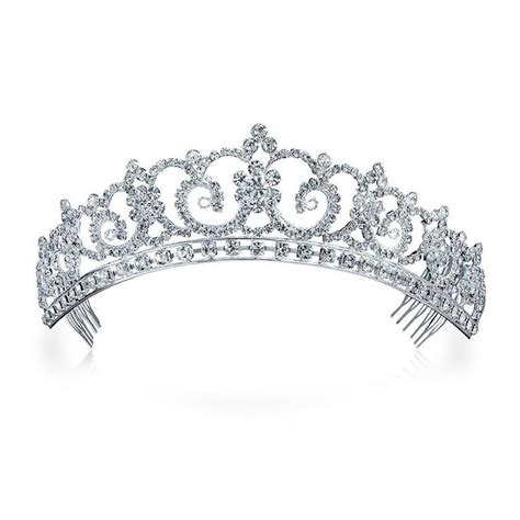 Bling Jewelry Royal Inspired Rhinestone Bridal Tiara Halo Silver Plated