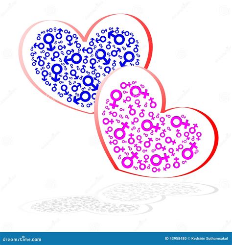 Heart Shape And Sex Symbol Isolated Stock Vector Illustration Of
