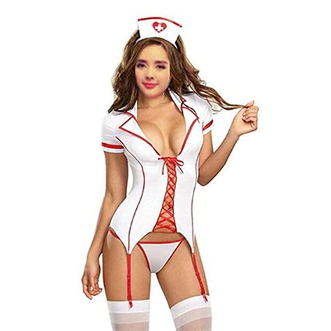 Naughty Nurse Lace Up Garter Slip Top Sexy Bedroom Fantasy Lingerie Adult Women Sexy Lingerie