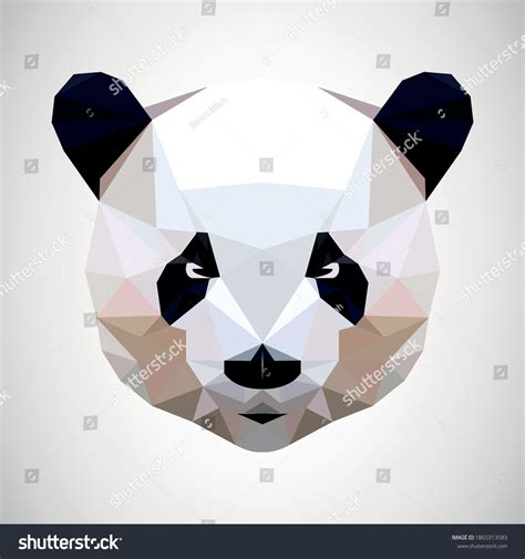 Pandas Head Low Poly Geometric Polygonal Stock Vector Royalty Free