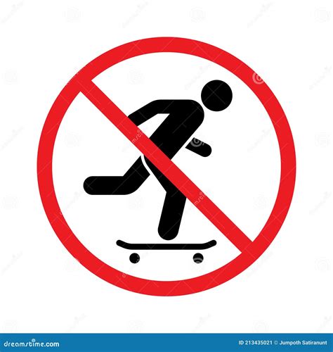 No Skateboarding Prohibition Sign Forbidden Symbol Sticker For Area