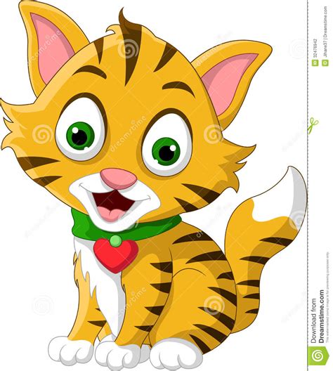 Cute Little Cat Cartoon Posing Stock Illustration