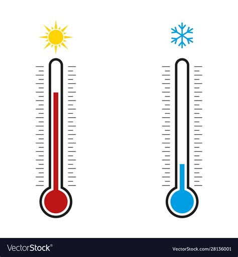 Thermometer Measuring Hot And Cold Temperature Vector Image