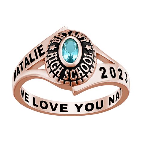 Freestyle Class Rings Personalized Womens Platinum Gold Or Rose Gold Plated Celebrium