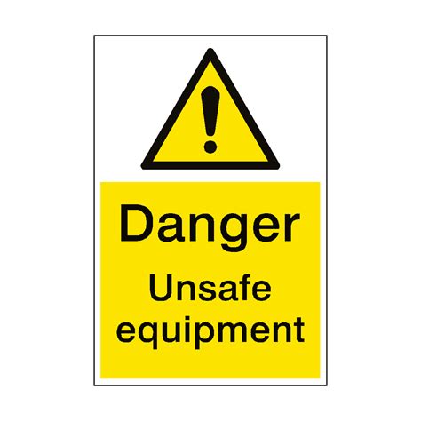 Danger Equipment Unsafe Hazard Sign Pvc Safety Signs