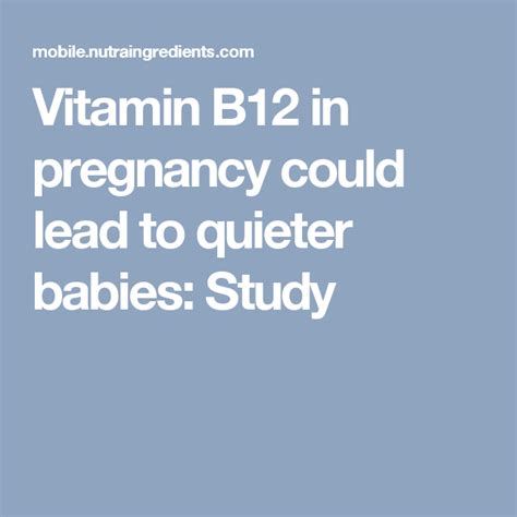 The Importance Of Vitamin B12 During Pregnancy Martlabpro