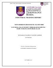 Noraniza binti ahmad daud bachelor of science (hons) major in chemistry. INDUSTRIAL TRAINING REPORT.pdf - FKM ׀‬UITM ׀‬INDUSTRIAL ...